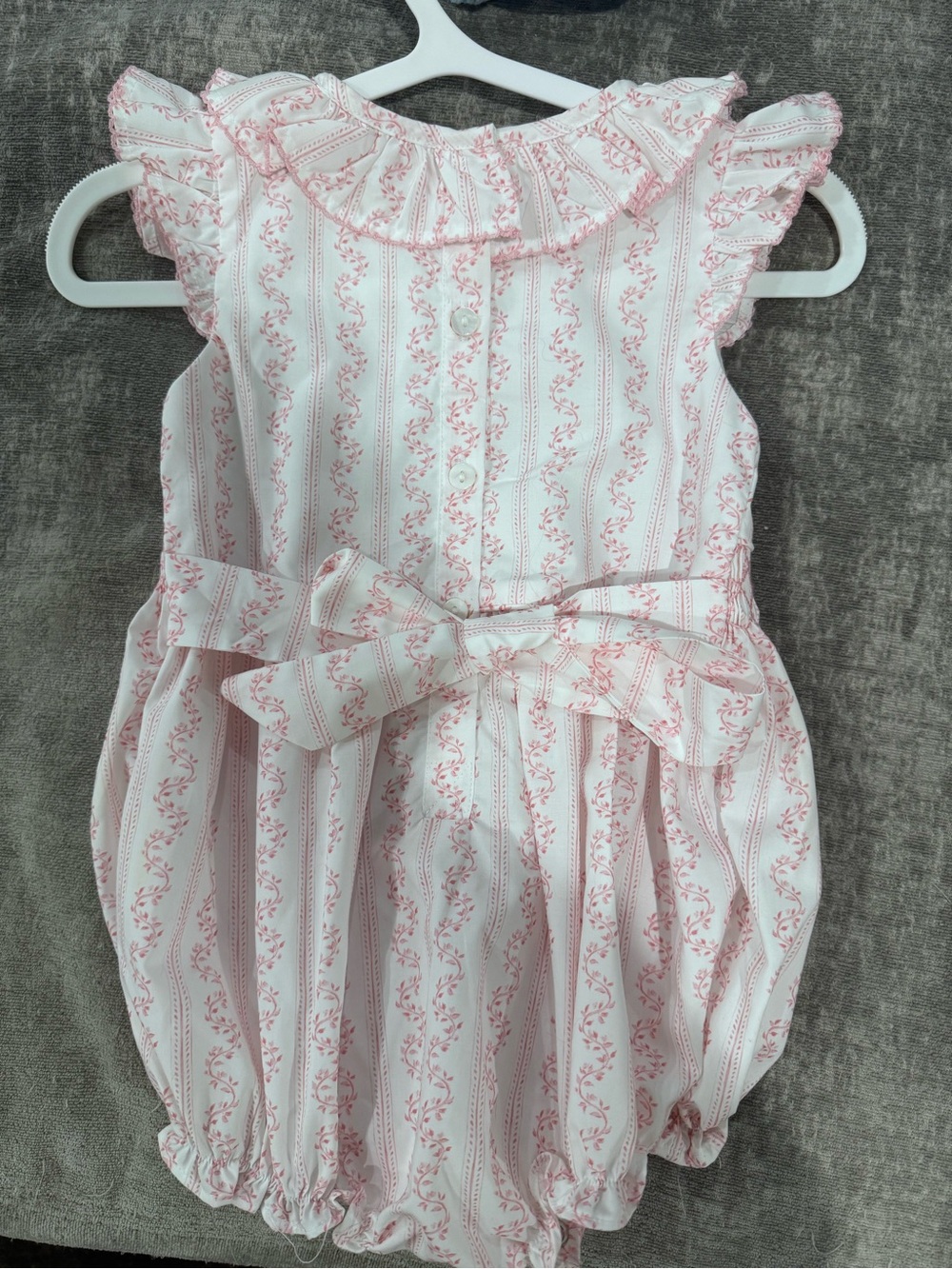 Smockingbird Pink Vine Smocked Bubble - Picture 5 of 5